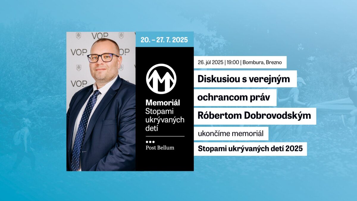 MEMORIÁL uzavrieme verejnou diskusiou s Róbertom Dobrovodským