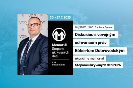 MEMORIÁL uzavrieme verejnou diskusiou s Róbertom Dobrovodským