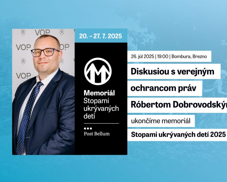 MEMORIÁL uzavrieme verejnou diskusiou s Róbertom Dobrovodským