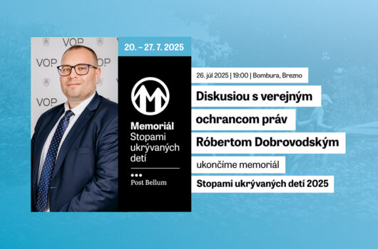 MEMORIÁL uzavrieme verejnou diskusiou s Róbertom Dobrovodským