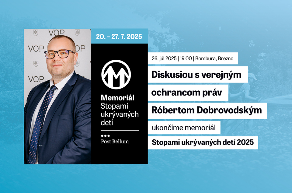 MEMORIÁL uzavrieme verejnou diskusiou s Róbertom Dobrovodským